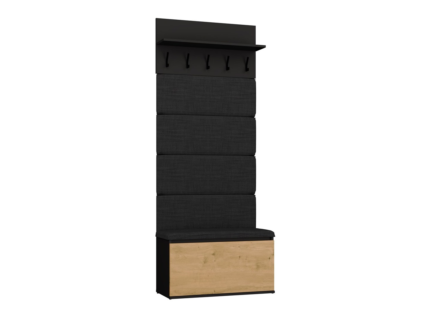 Meuble d'entrée Mandeville 404 (Noir + Chêne Artisan)