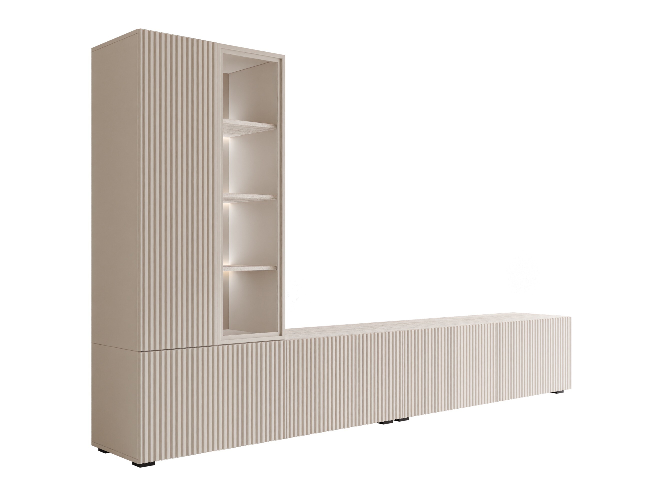 Ensemble de salon Comfivo Tutelar (Cachemire + Clair Travertine)