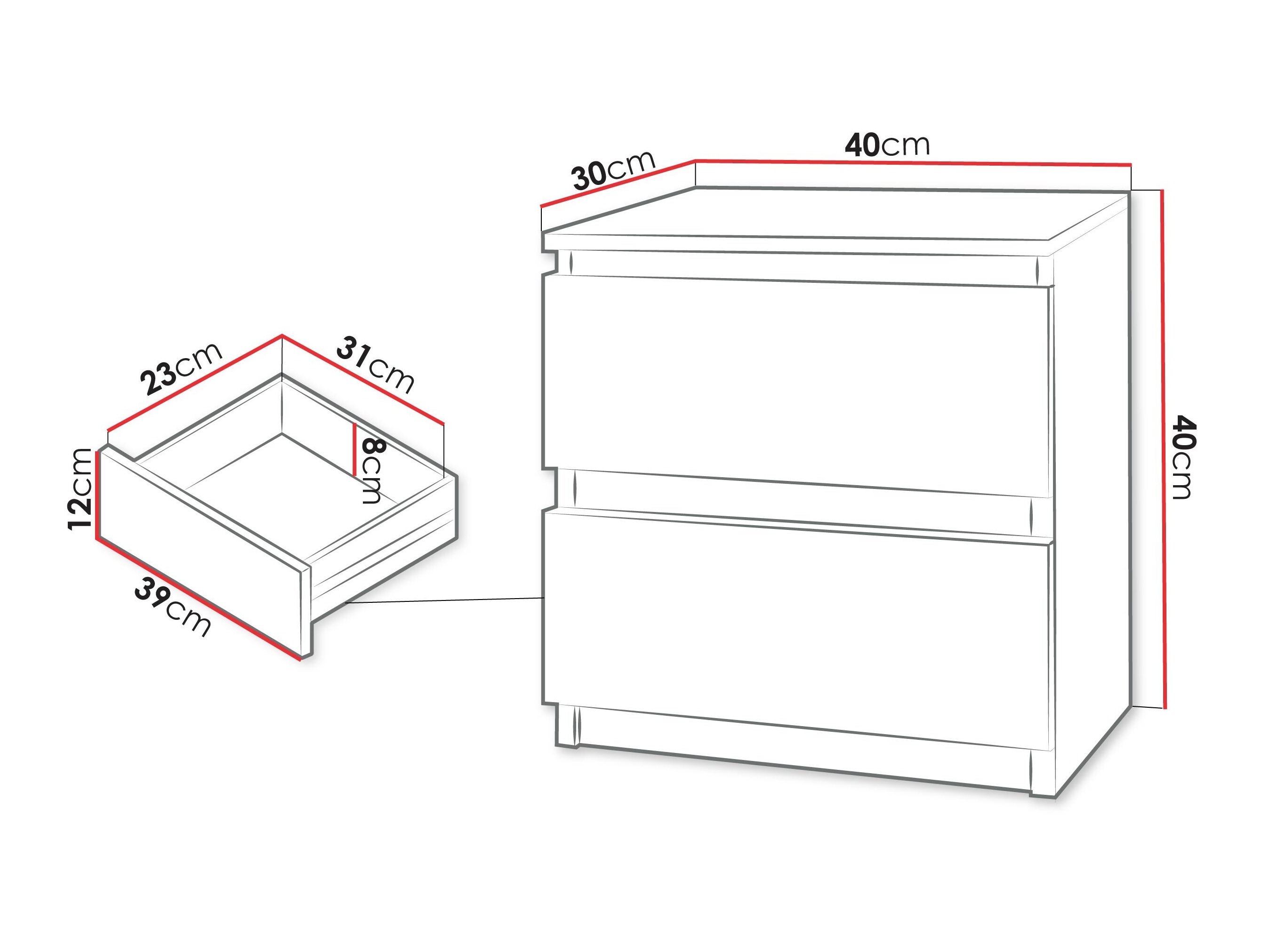 Table de chevet Comfivo Structor I (Blanc)