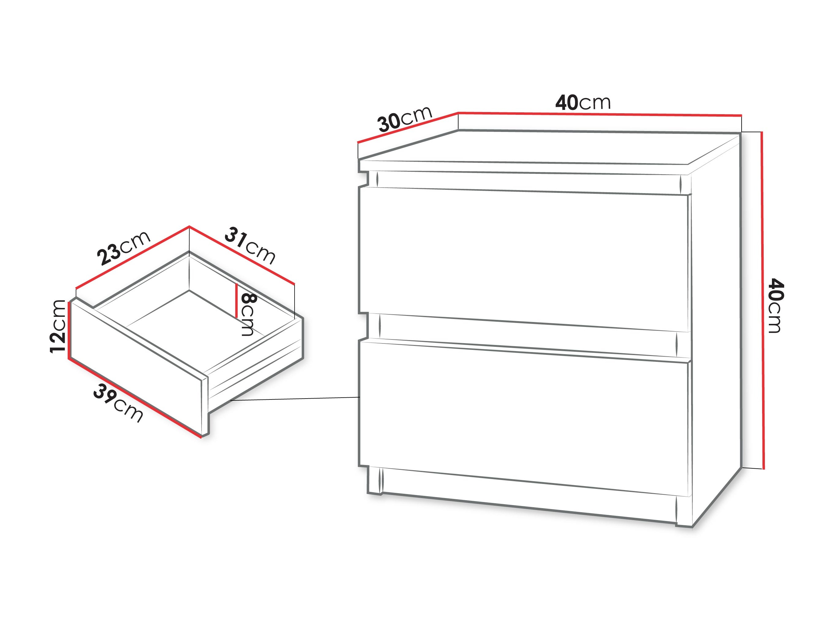 Table de chevet Comfivo Structor I (Noyer)