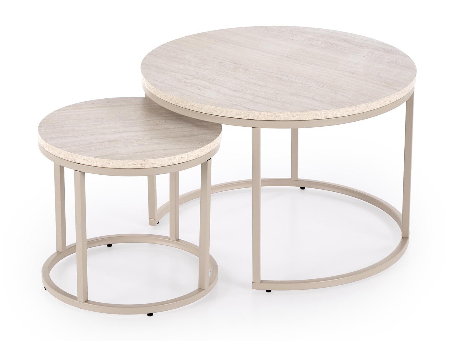 Ensemble tables basses Houston 2213 (Travertin clair + Cachemire)