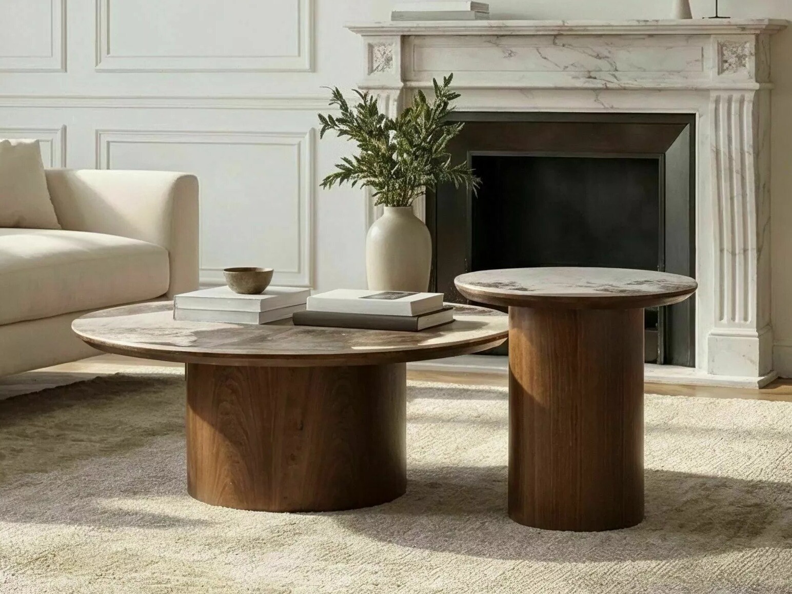 Table basse Detroit 1059 (Pierre Motif + Noyer)