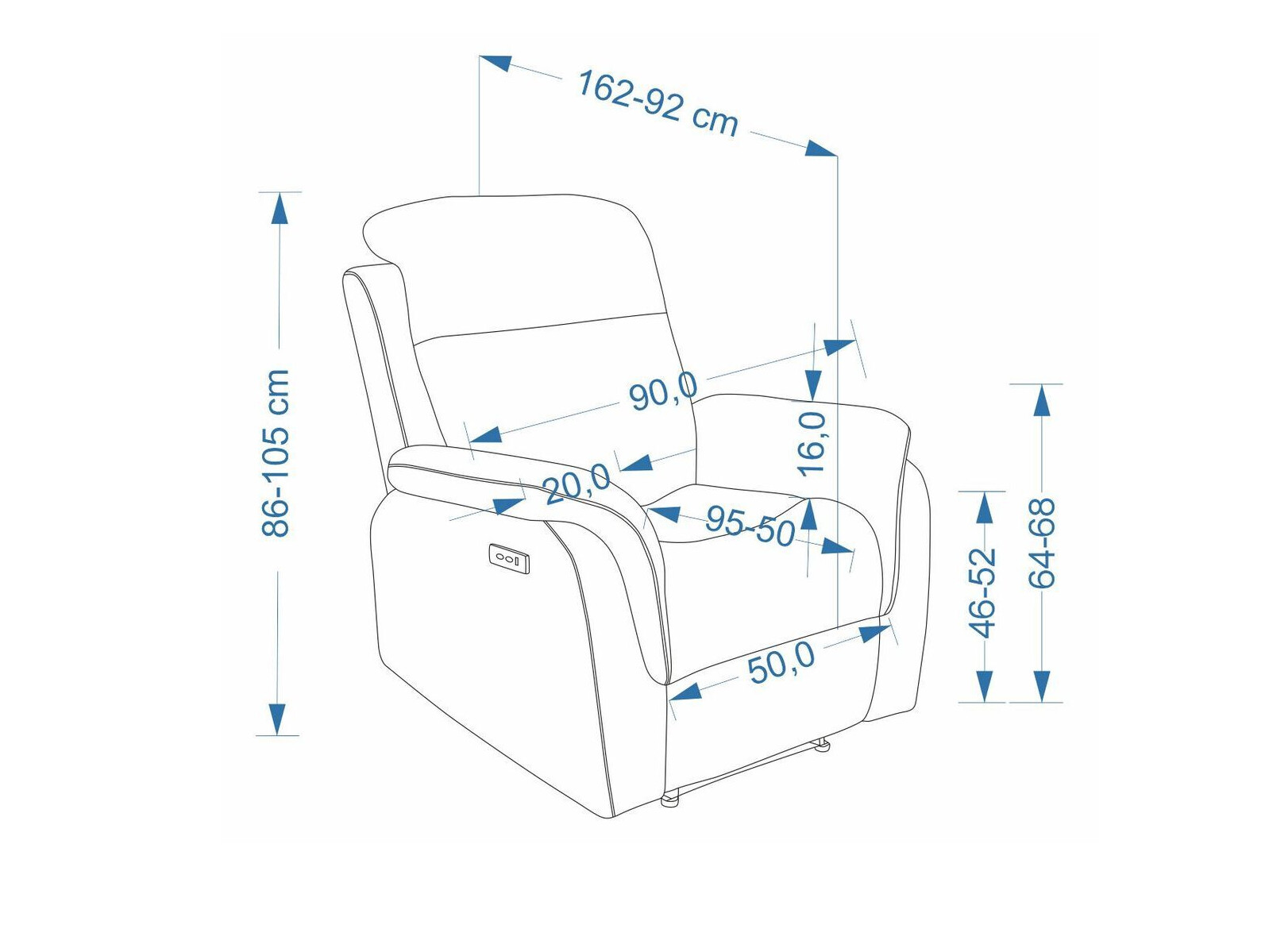 Fauteuil inclinable Houston 2216 (Vinci 26)