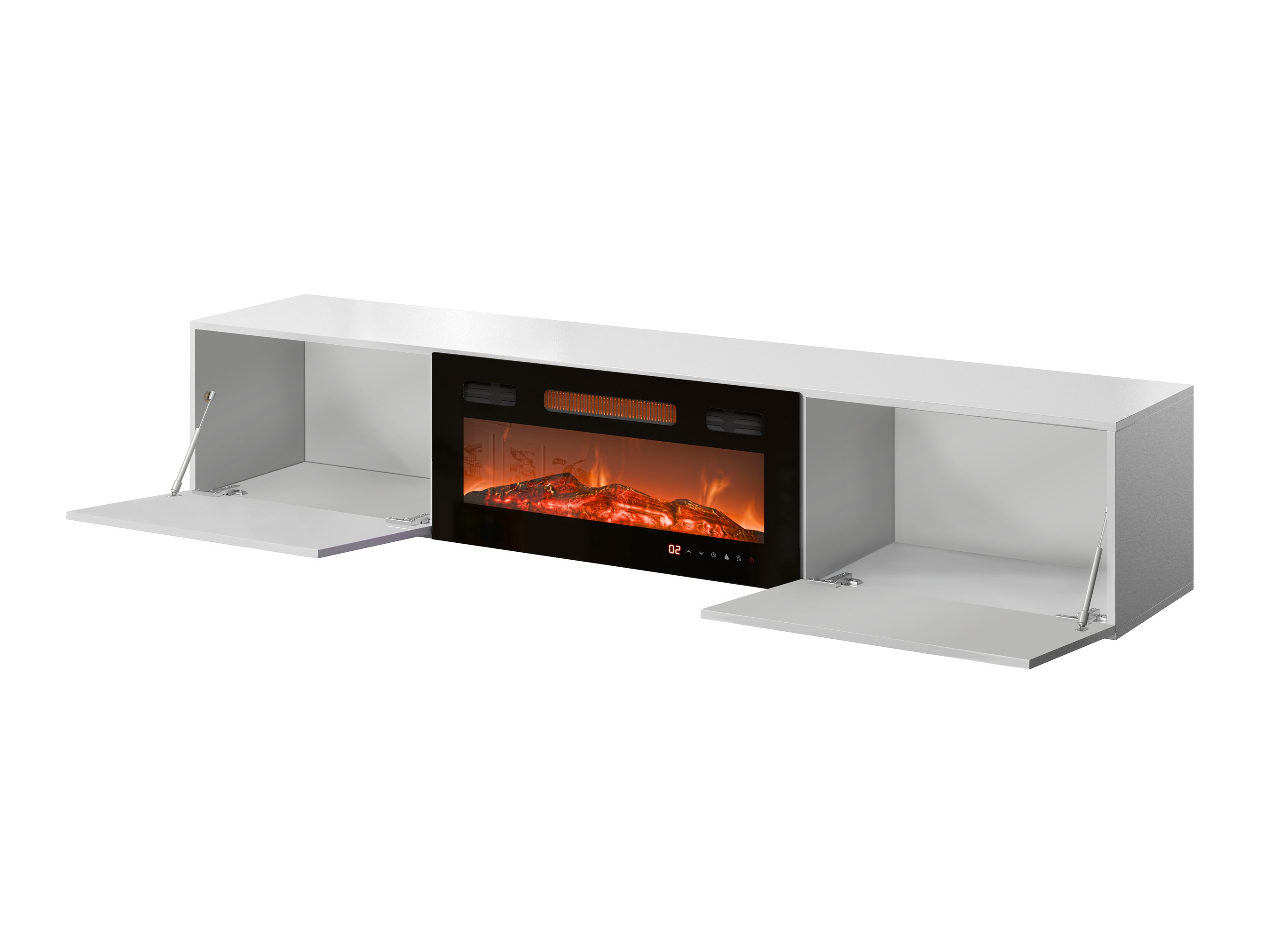 Meuble TV Imago I (Blanc + Blanc brillant)