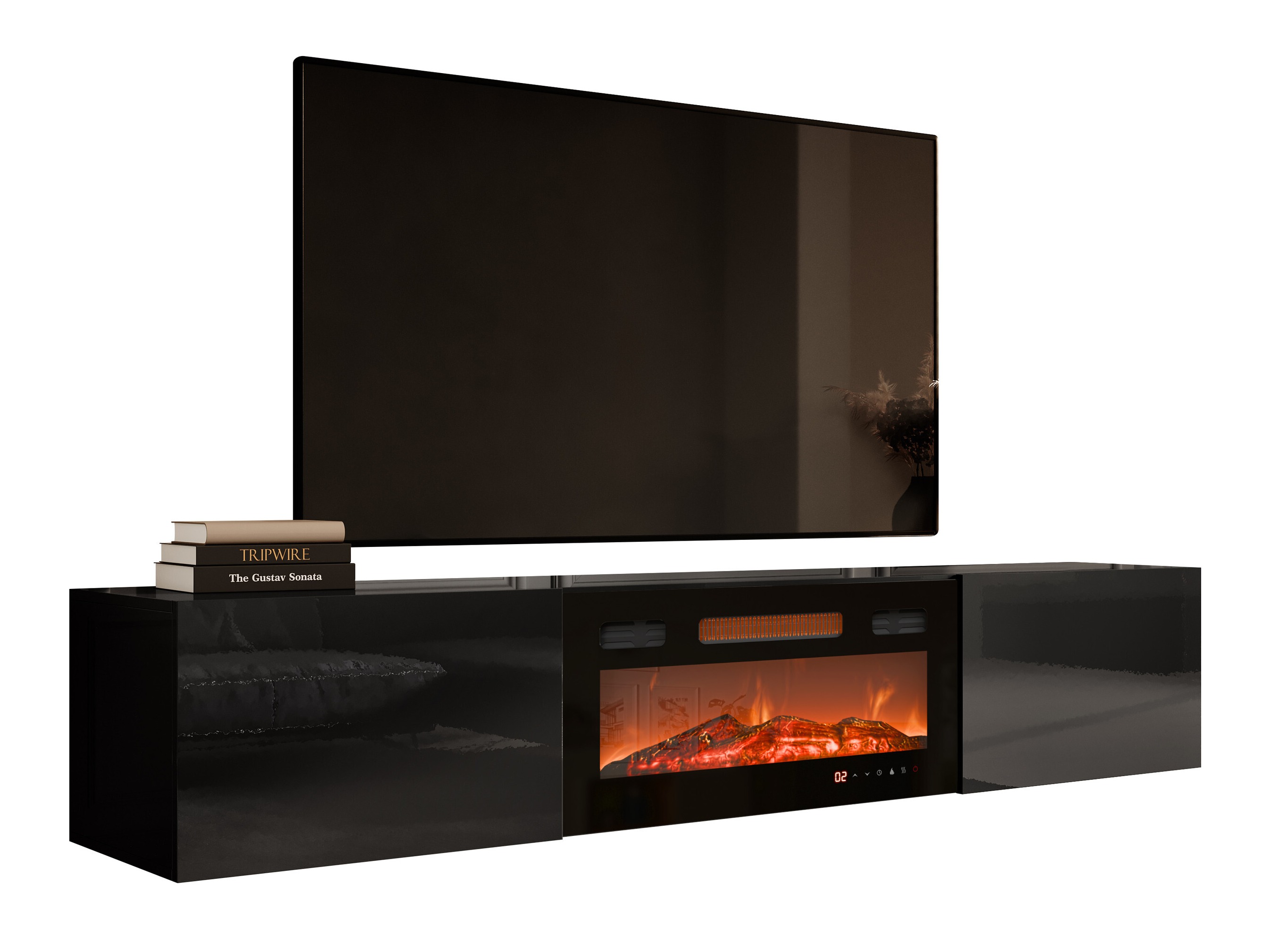 Meuble TV Imago I (Noir + Noir brillant)