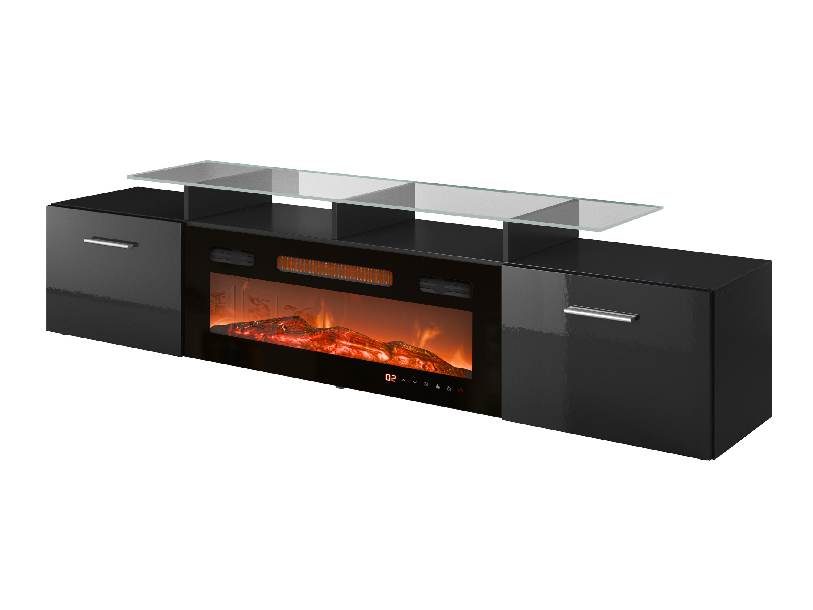 Meuble TV Numerus (Noir + Noir brillant)