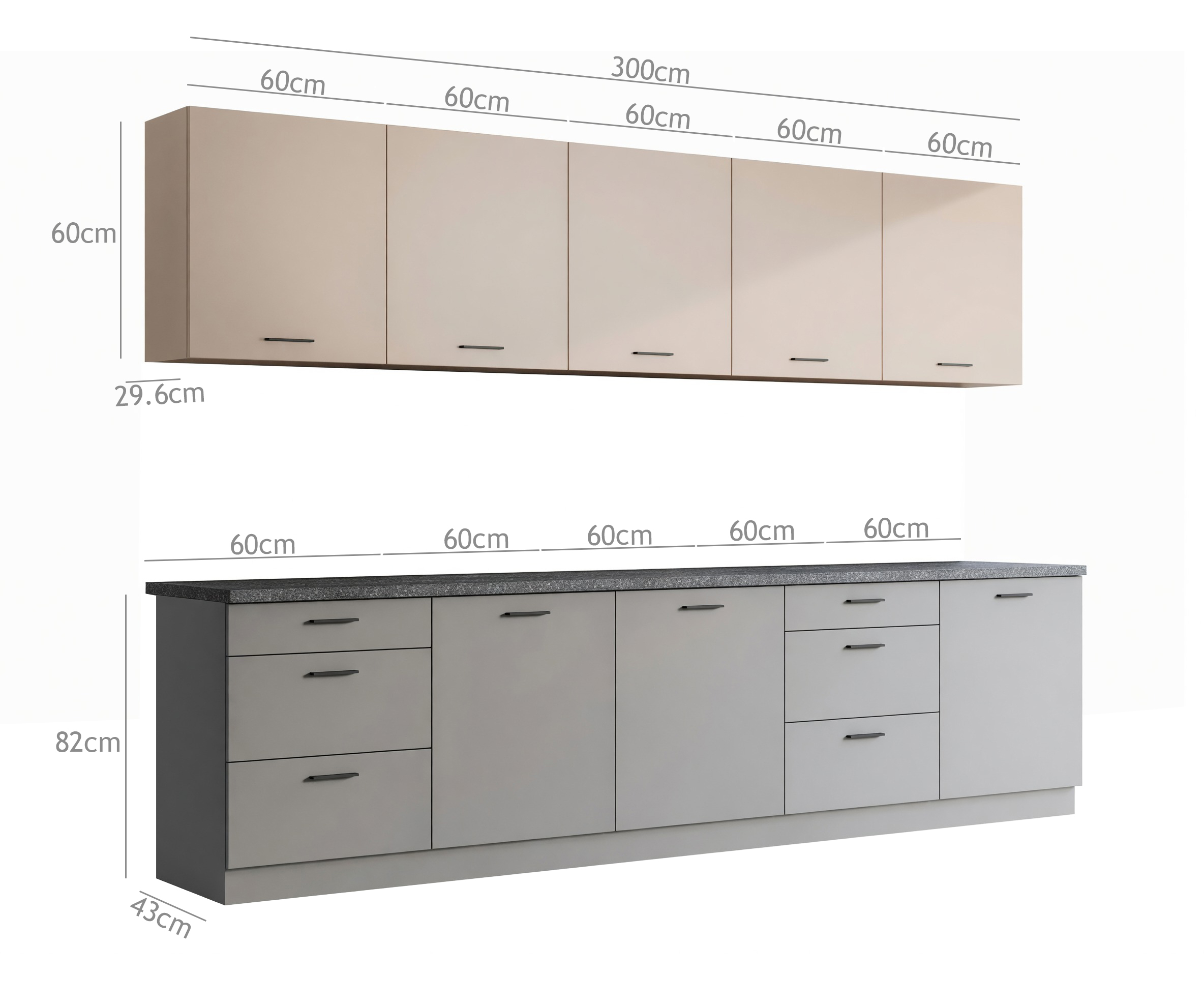Cuisine complète modulaire Ati Cashmere Grey 101