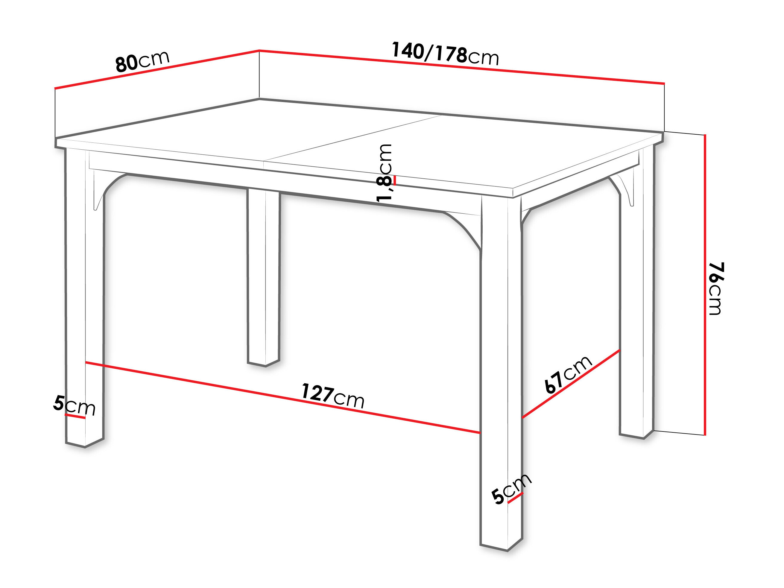 Table Oswego 136 (Chêne doré artisanal + Noir)