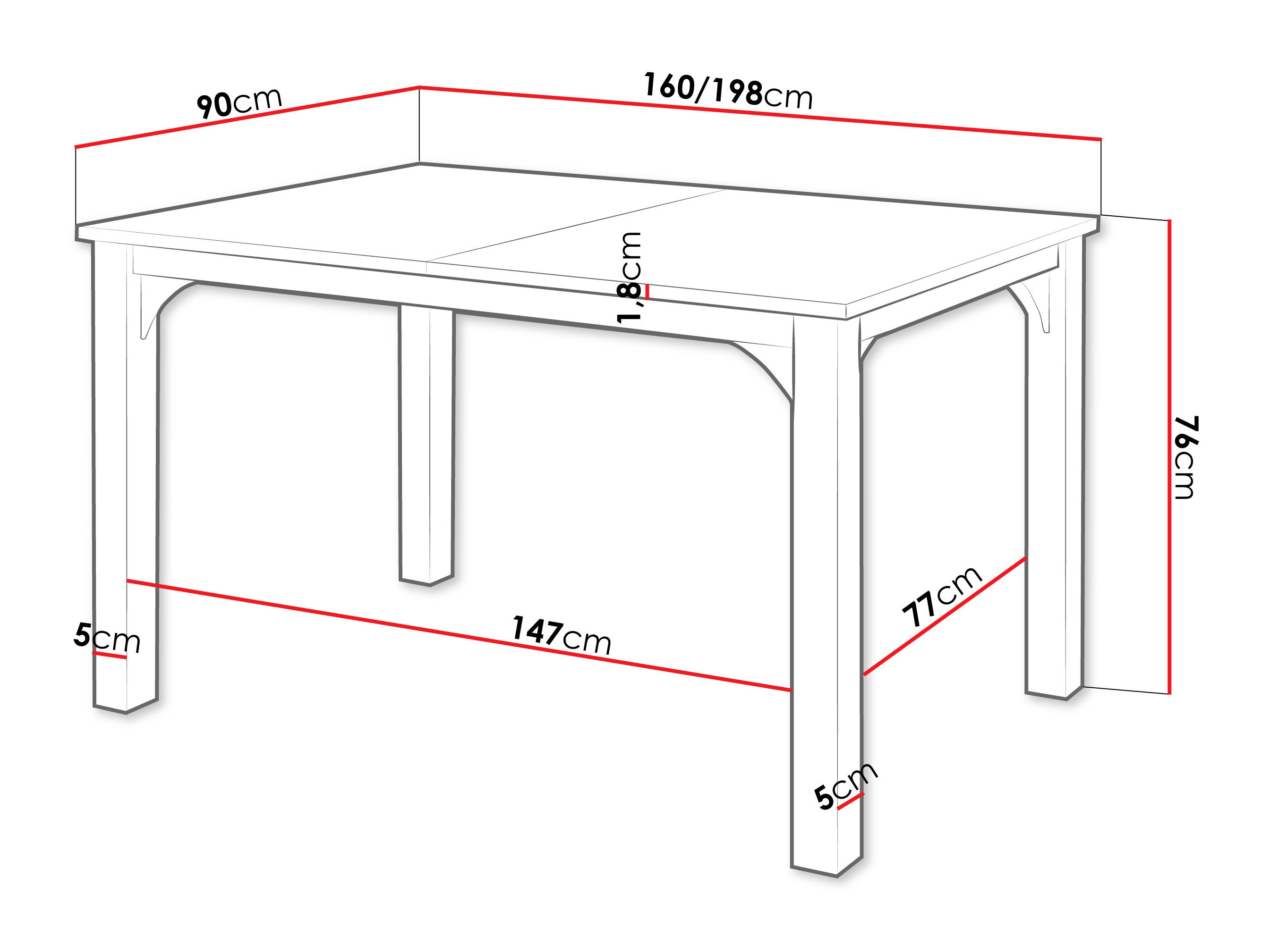 Table Oswego 137 (Marbre blanc + Noir)