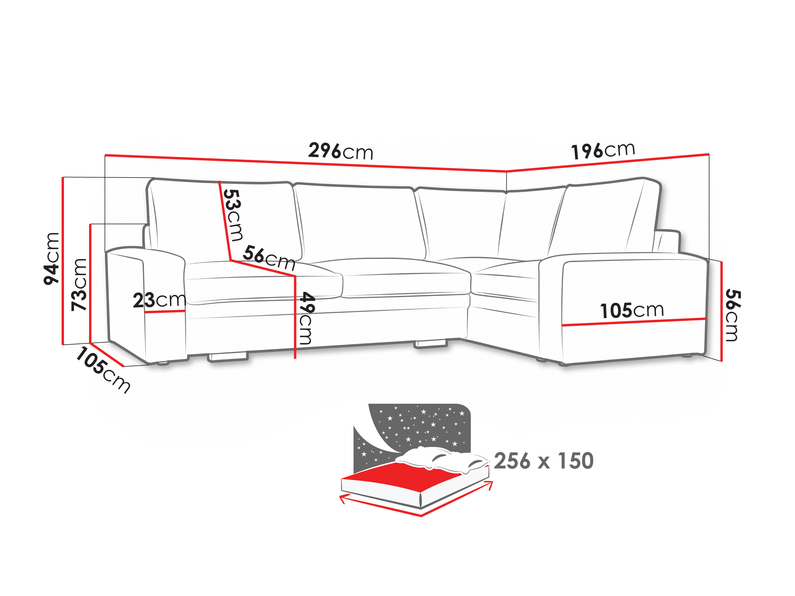 Canapé d'angle Lufkin 160 (Onega 01)