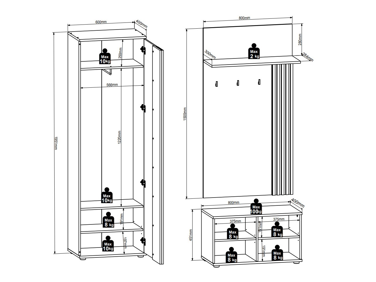 Meuble d'entrée Venvou 115
