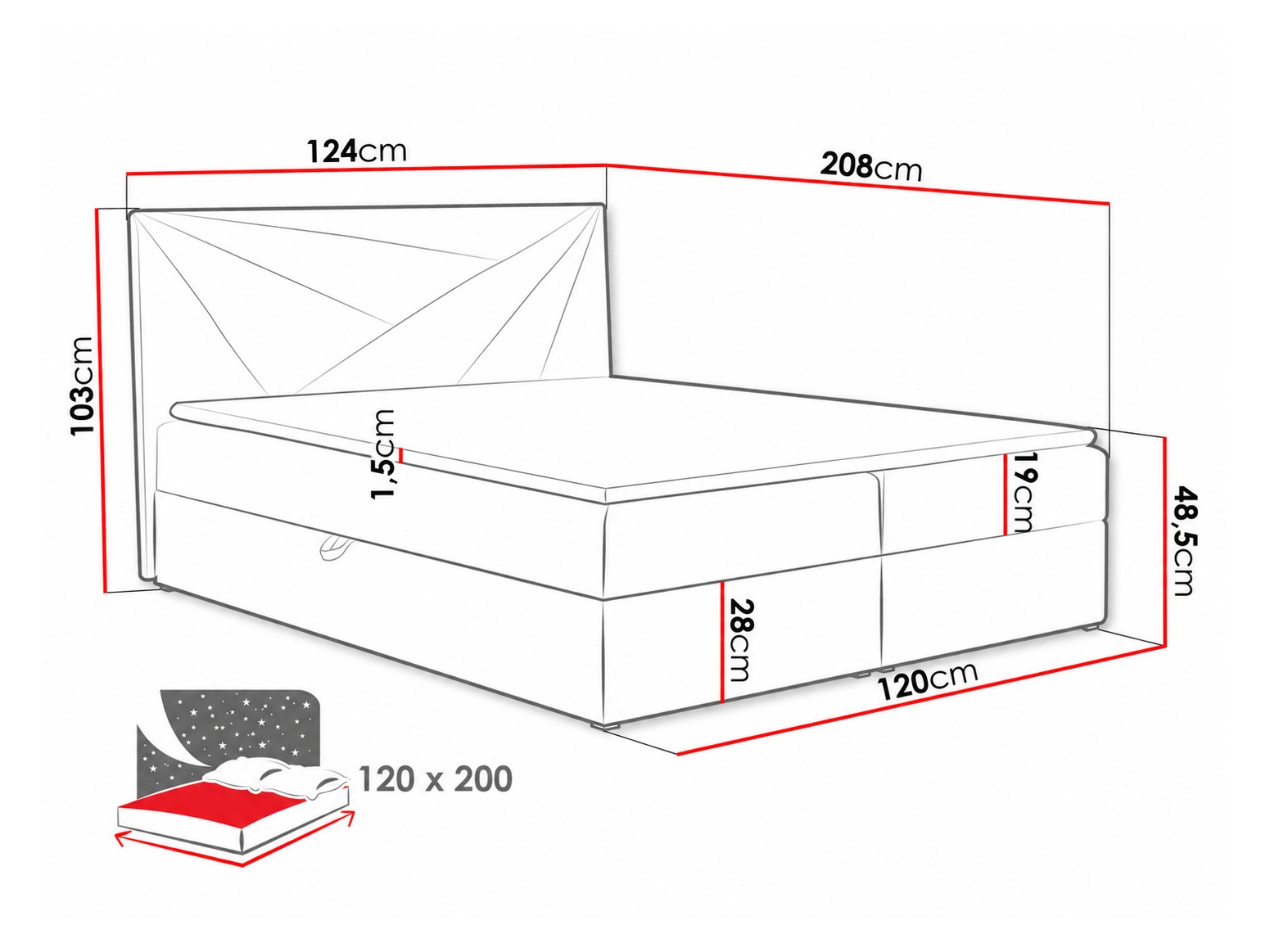 Lit boxspring Pons II (Kronos 09)