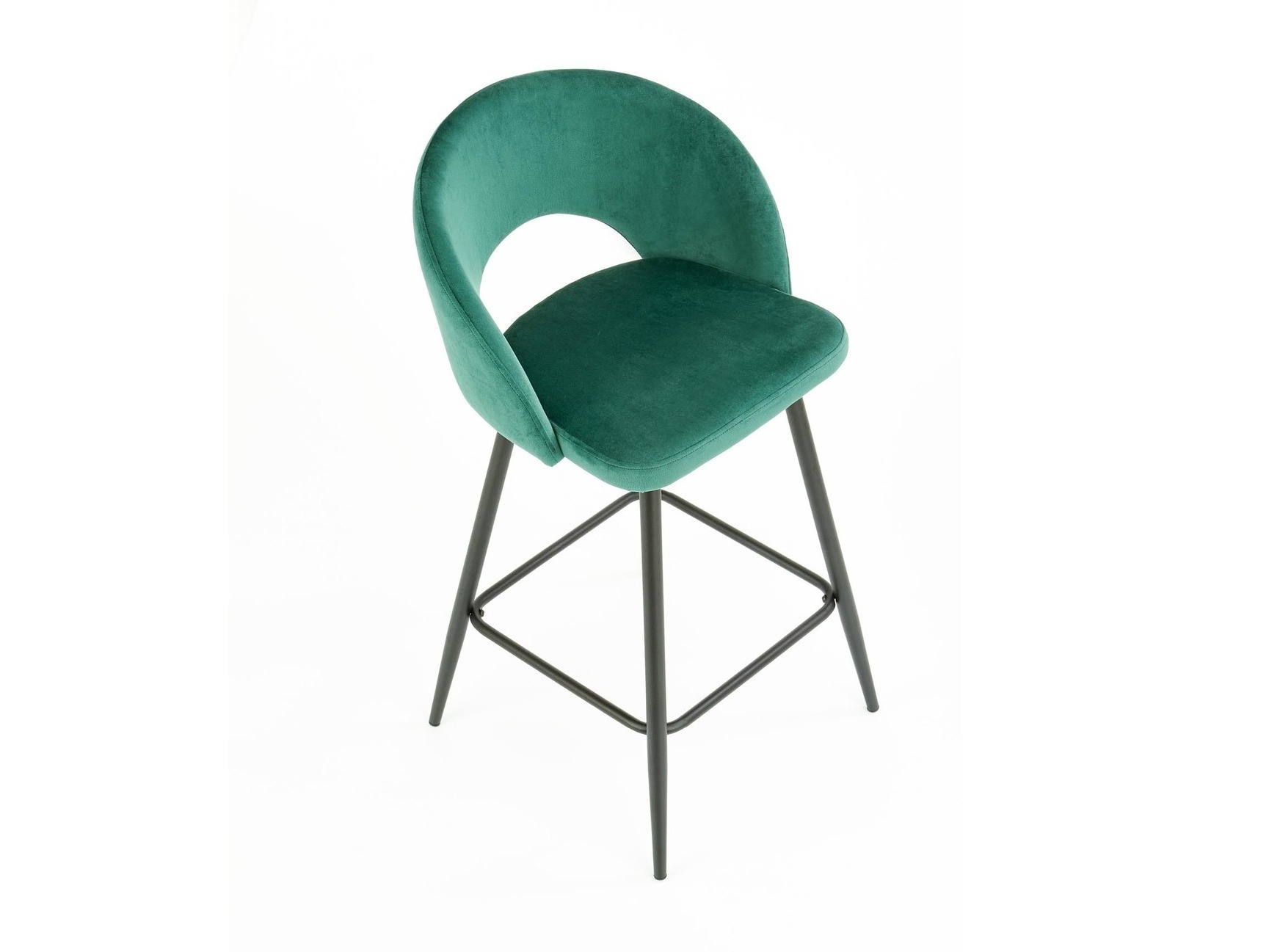Chaise de bar mi-hauteur Houston 881 (Vert foncé + Noir)