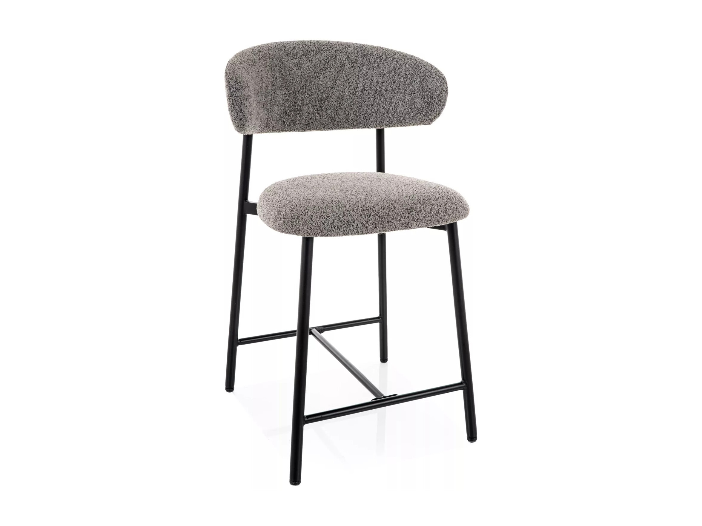 Chaise de bar mi-hauteur Detroit 1062 (Gris + Noir)