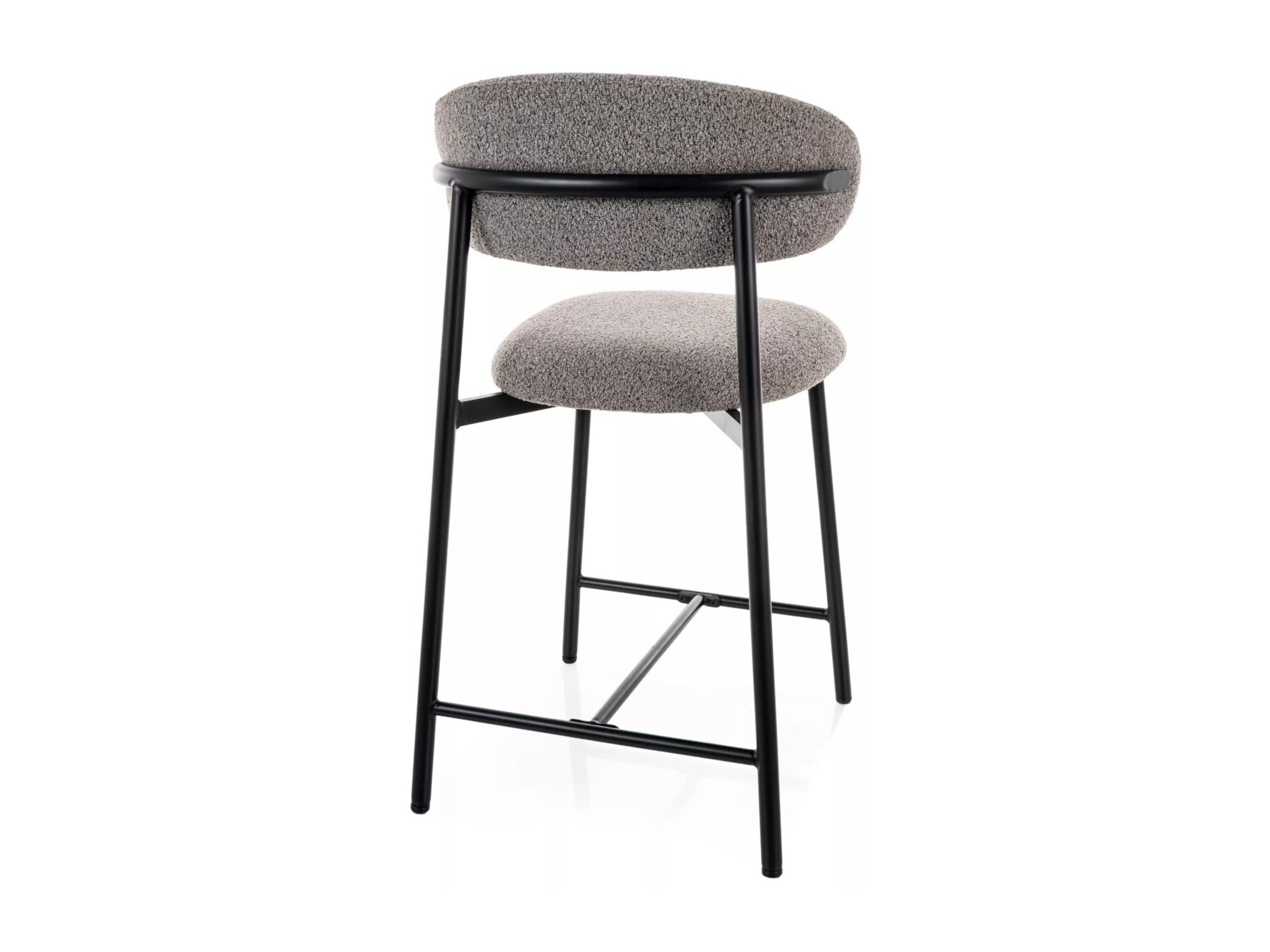 Chaise de bar mi-hauteur Detroit 1062 (Gris + Noir)