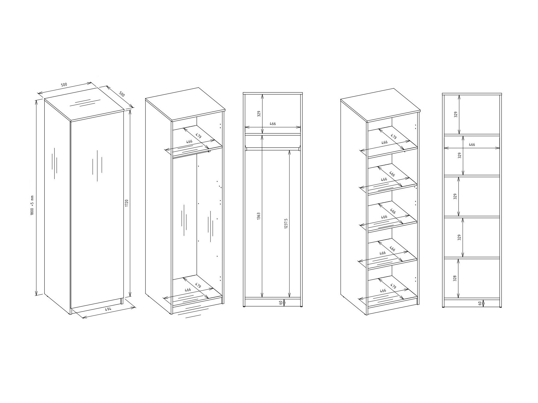 Armoire Elbvelu 118 (Chêne Artisan)