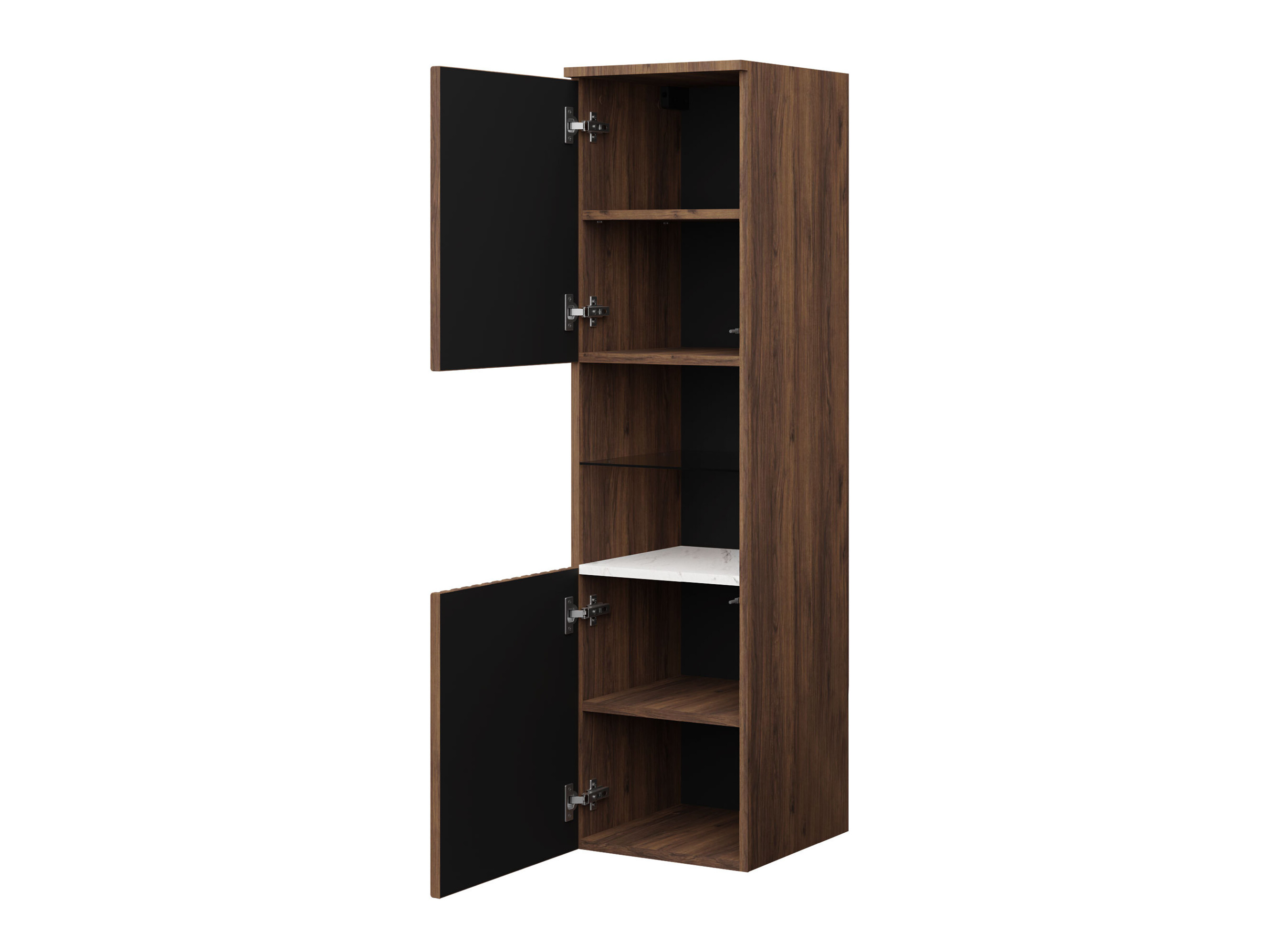 Armoire de salle de bain murale Nauta (Blanc + Marbre blanc)