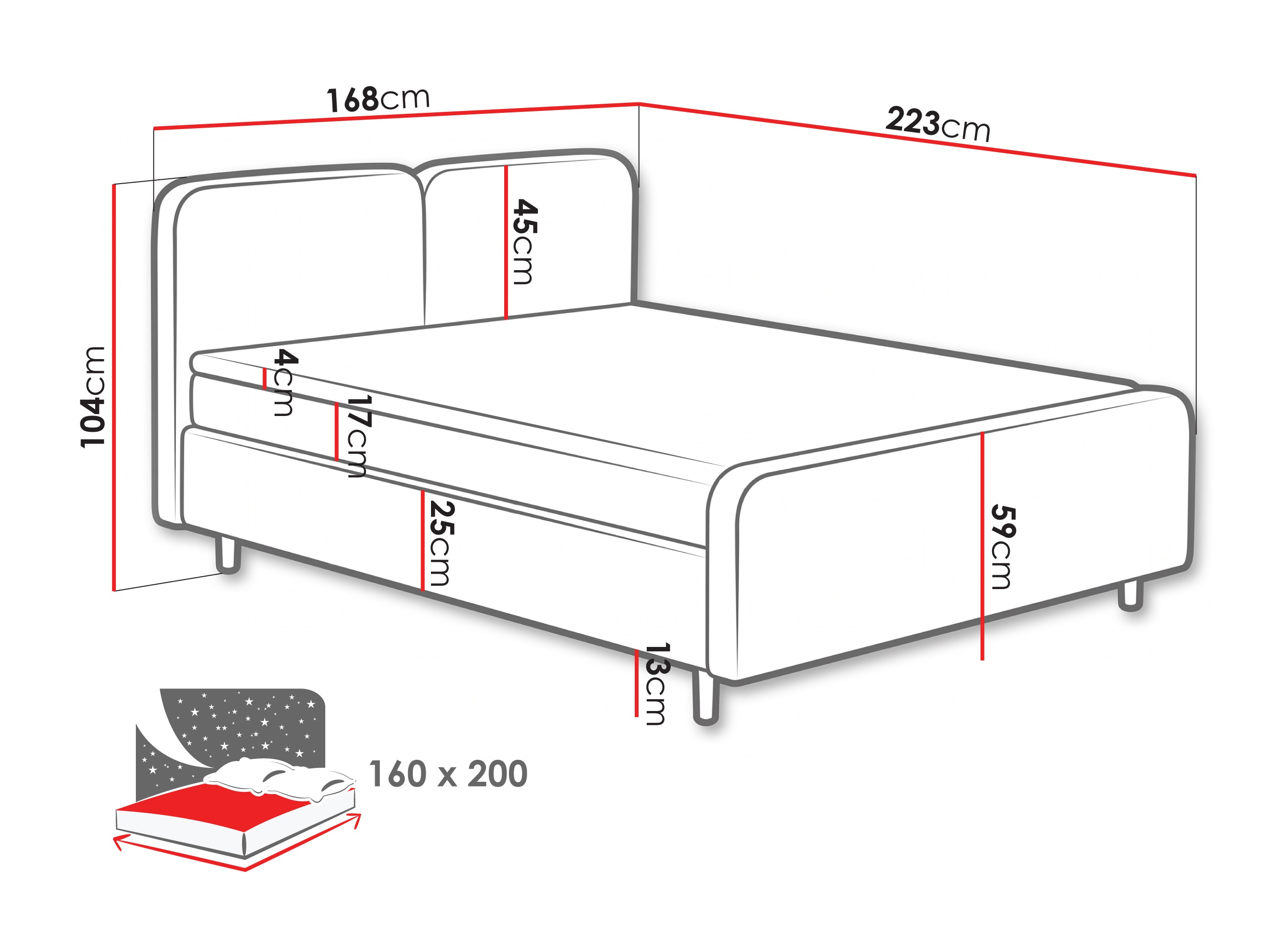 Lit boxspring Margate 130 (Tilia 03)