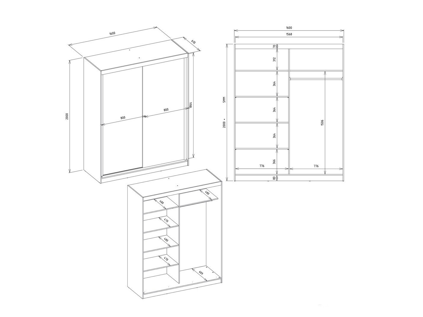 Armoire Mandeville 167 (Chêne Artisan)