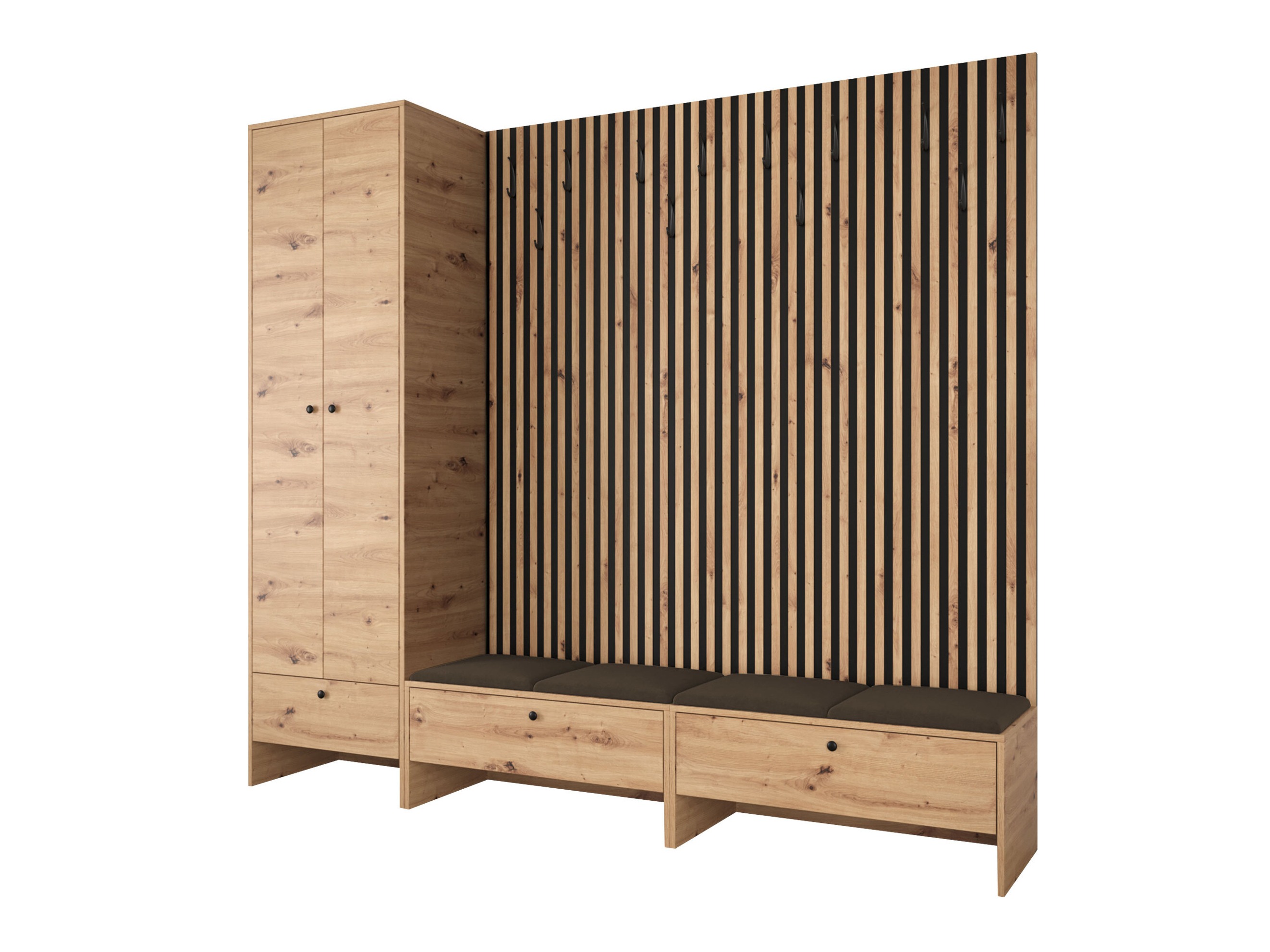 Ensemble de meubles d’entrée Donio VI (Chêne Artisan + Polo 877)