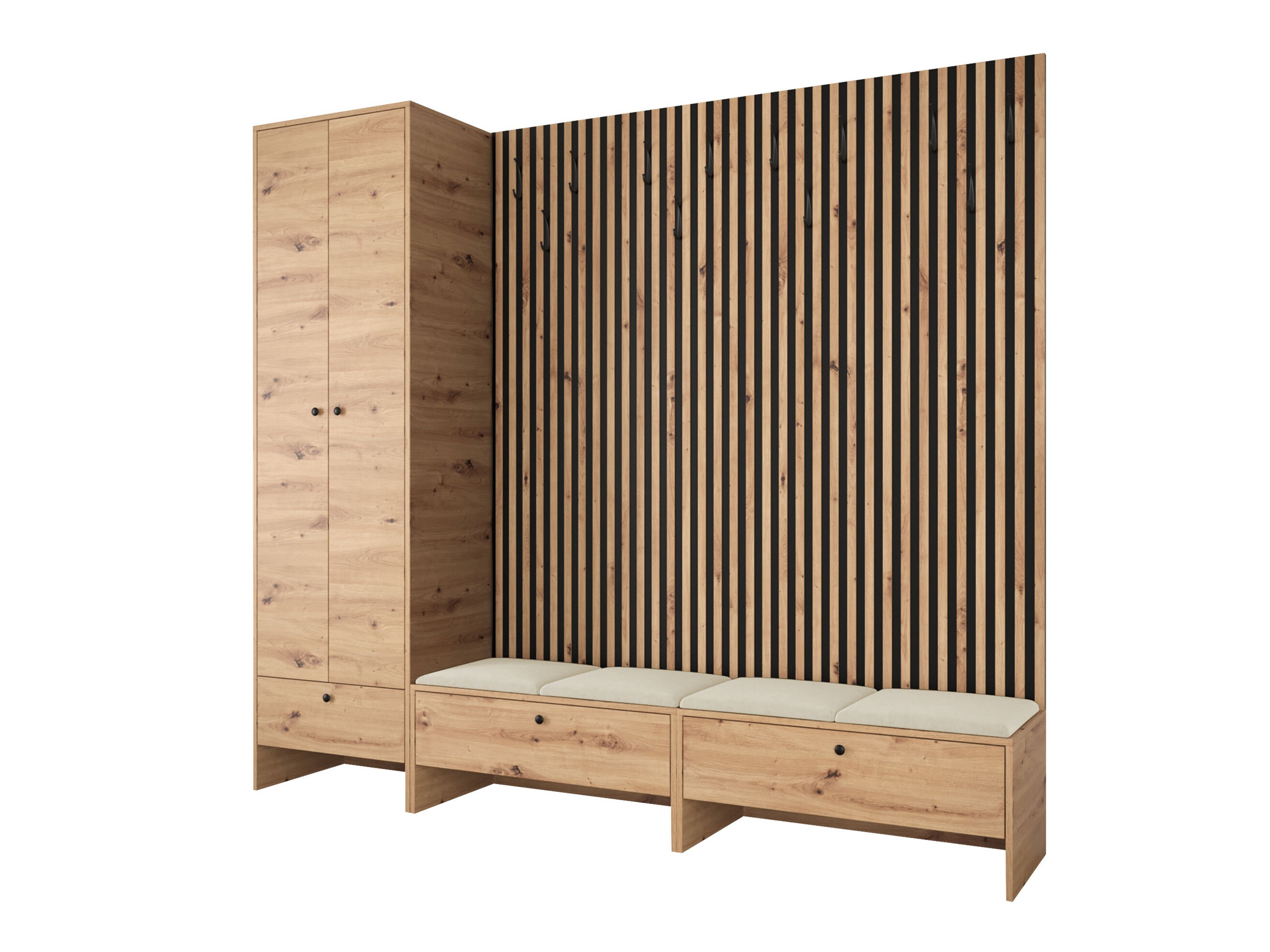 Meuble d'entrée Donio VI (Chêne Artisan + Polo 872)