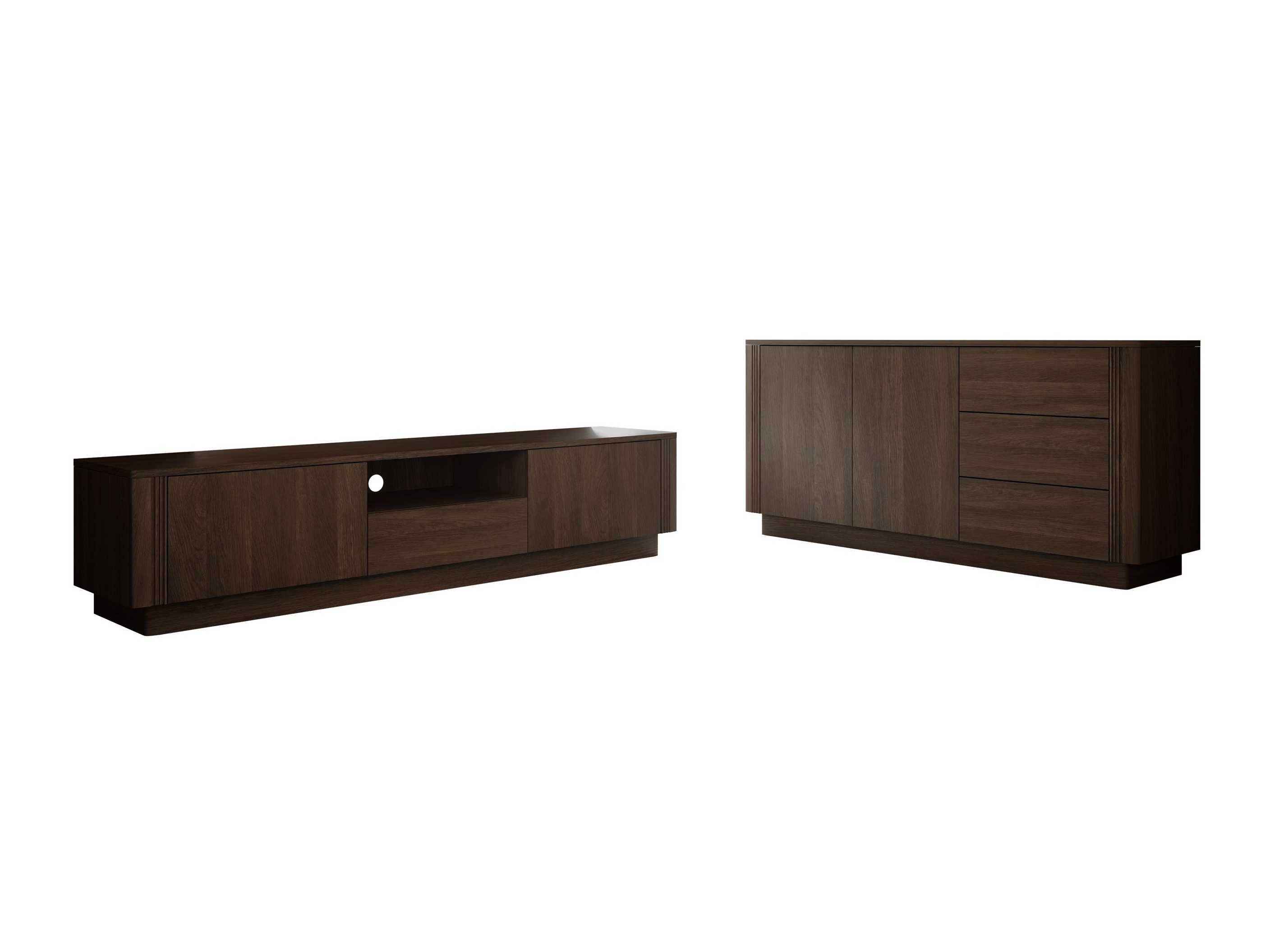 Ensemble de salon Comfivo Levavio 105 (Chêne foncé)