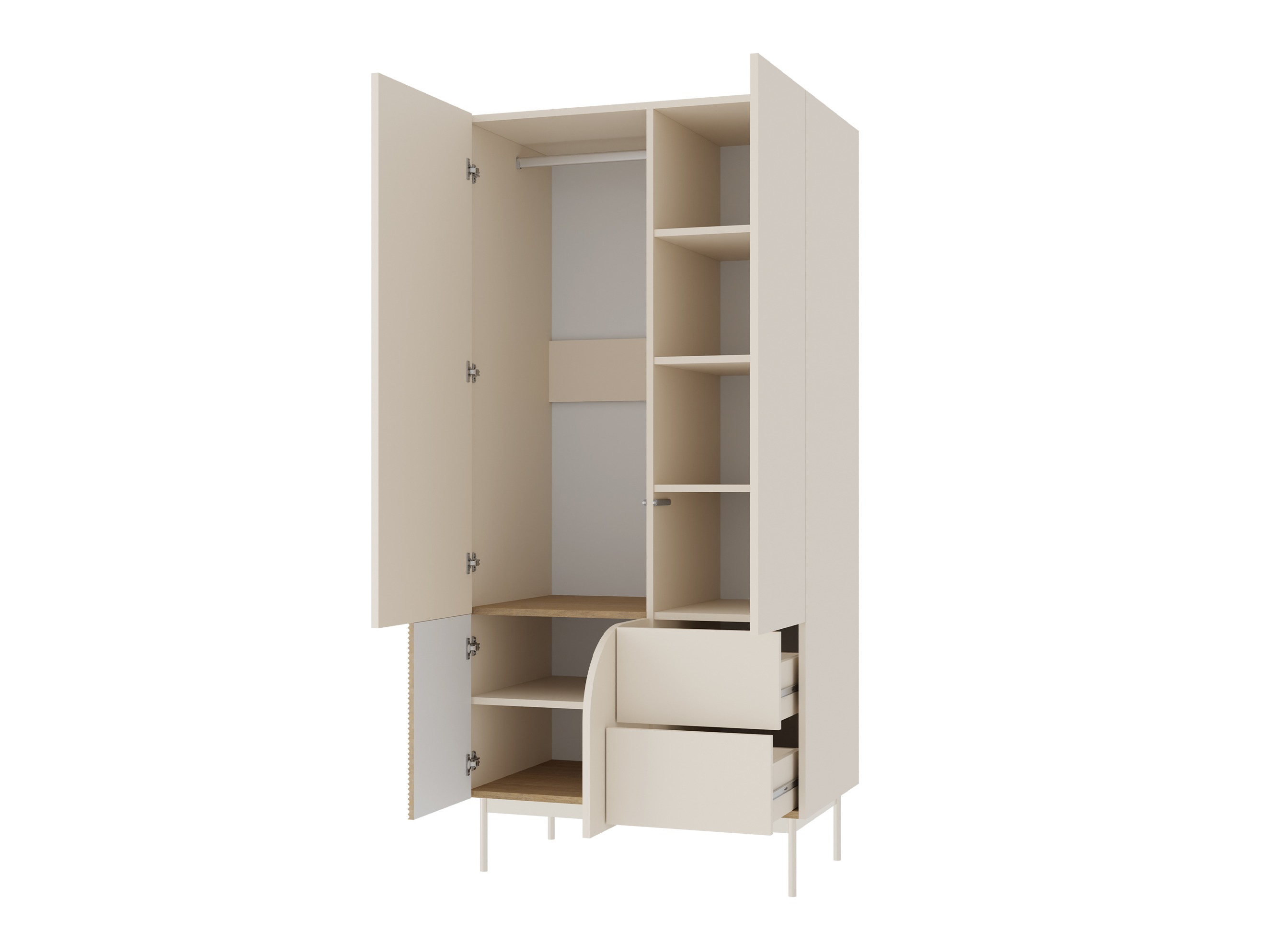 Armoire Dunsonu 100 (Beige + Chêne)